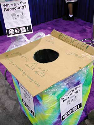 A recycling bin.
