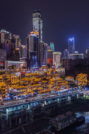 Chongqing riverside at night