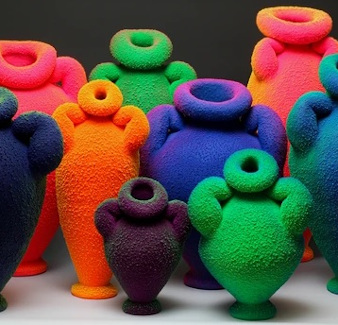 colorful vases