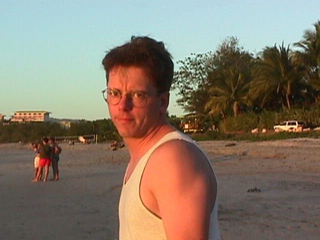 A picture of my husband John, taken on a beach in Costa Rica in 1997
